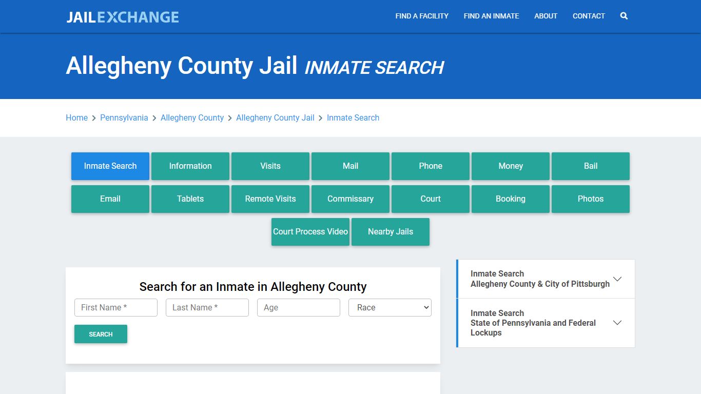 Allegheny County Jail, PA Inmate Search: Roster & Mugshots