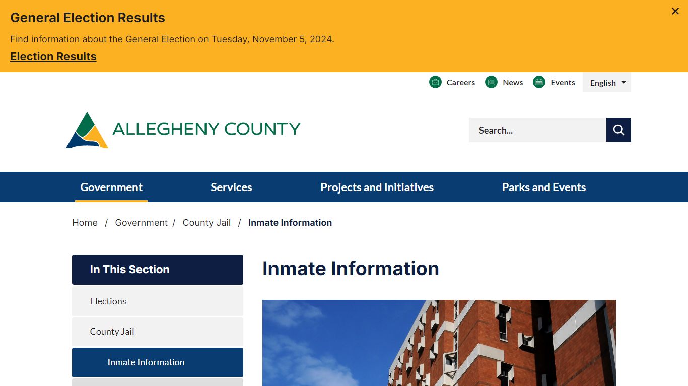 Inmate Information - Allegheny County, PA